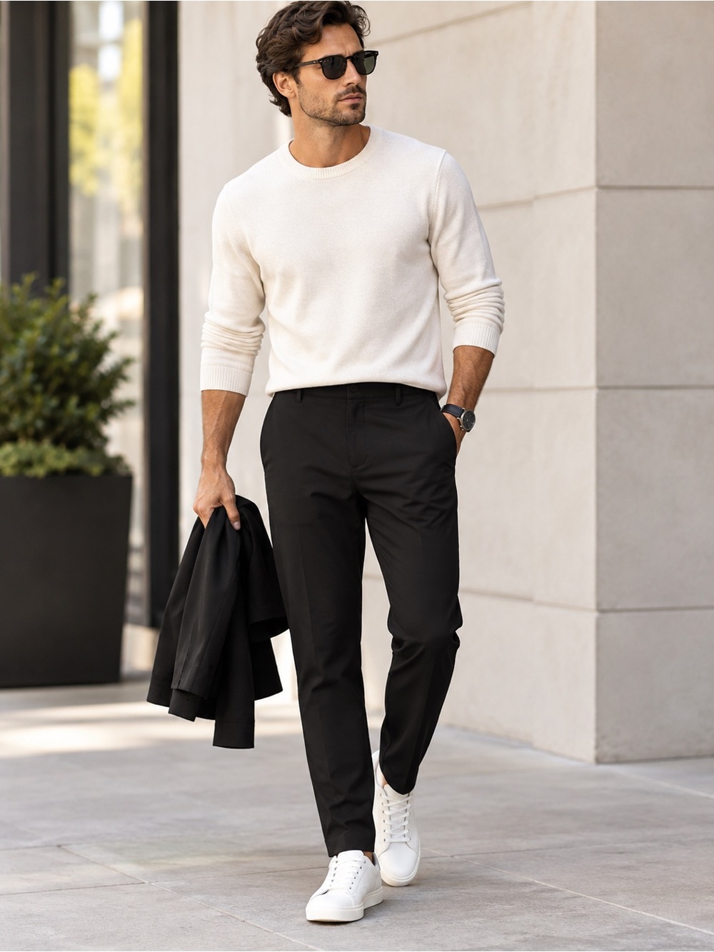 PAIGE Stafford Transcend Knit Black Tapered Pants Men’s 36